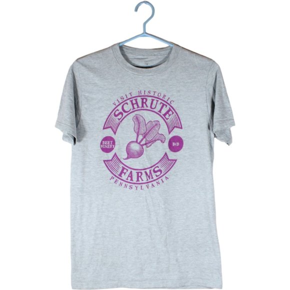 Schrute Farms B & B T-Shirt Small Crew Neck The Office Merch Dwight Tee CA291 - Picture 1 of 5